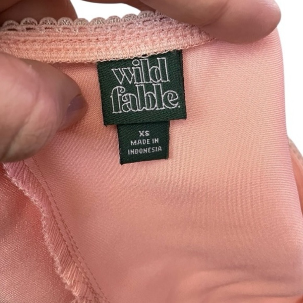 Wild Fable Satin Pink Sleeveless Babydoll Cami XS Fairy Rose Y2K Coquette Peach - Picture 5 of 5